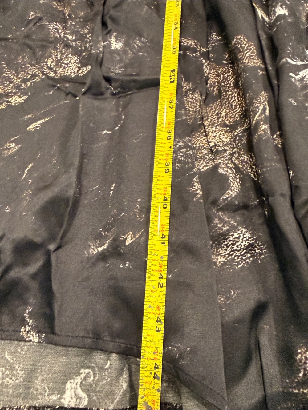 AllSaints Estelle Titania gothic black  Marble-Print V-Neck asymmetrical hem 10 - Picture 12 of 12